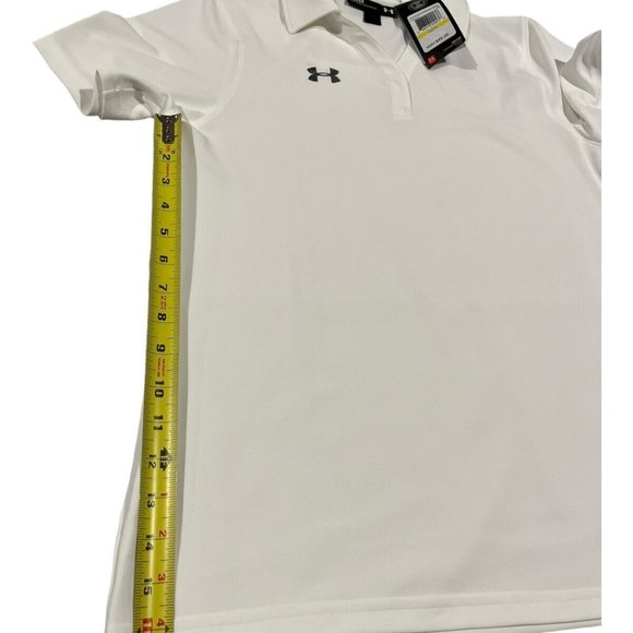 Under Armour‎  Heatgear  PERFORMANCE TEAM WOMEN'S POLO T-shirt Top White Size M - Picture 6 of 14